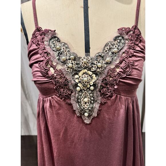 Ann Ferriday VTG Beaded Draped Jersey Bubble Top M - Picture 4 of 5